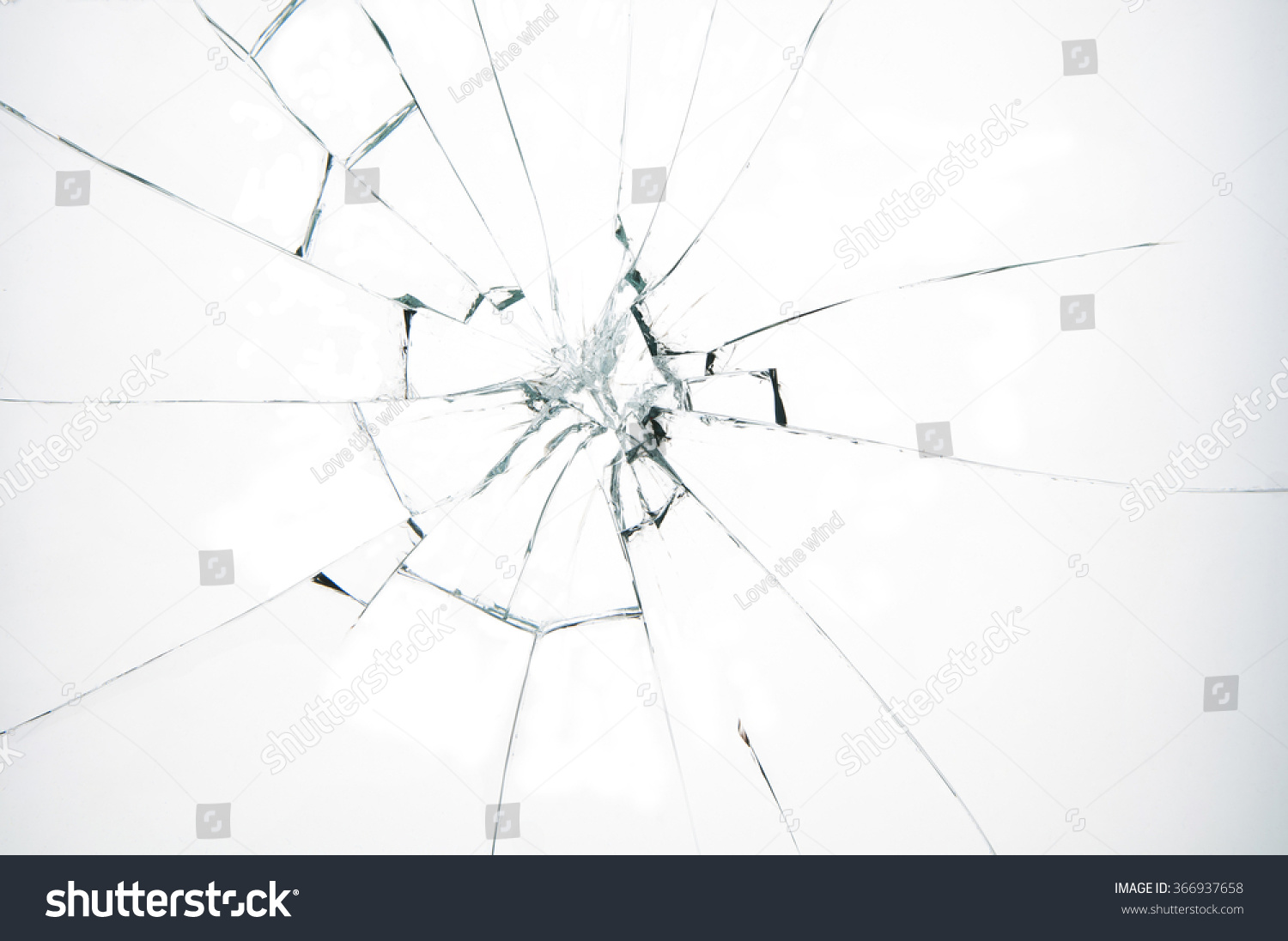 Broken glass on white background , texture backdrop object design  #366937658