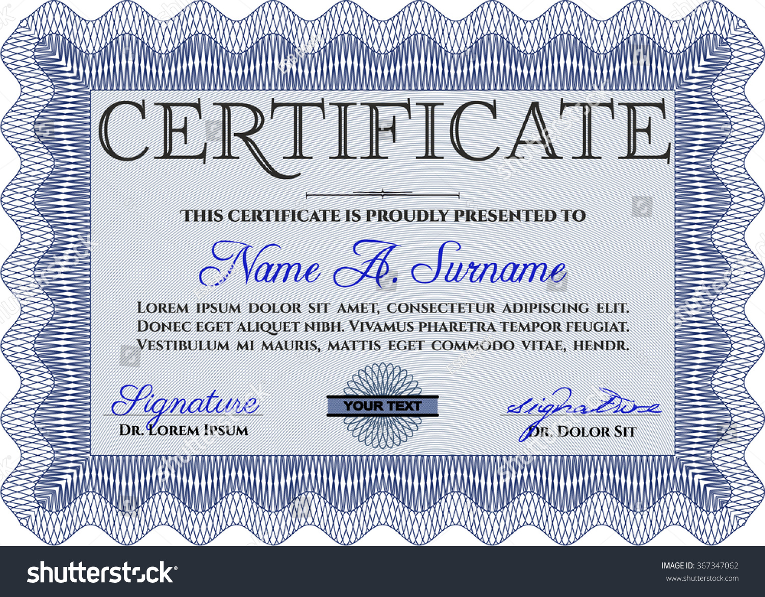 Sample Certificate Or Diploma. Complex - Royalty Free Stock Vector 