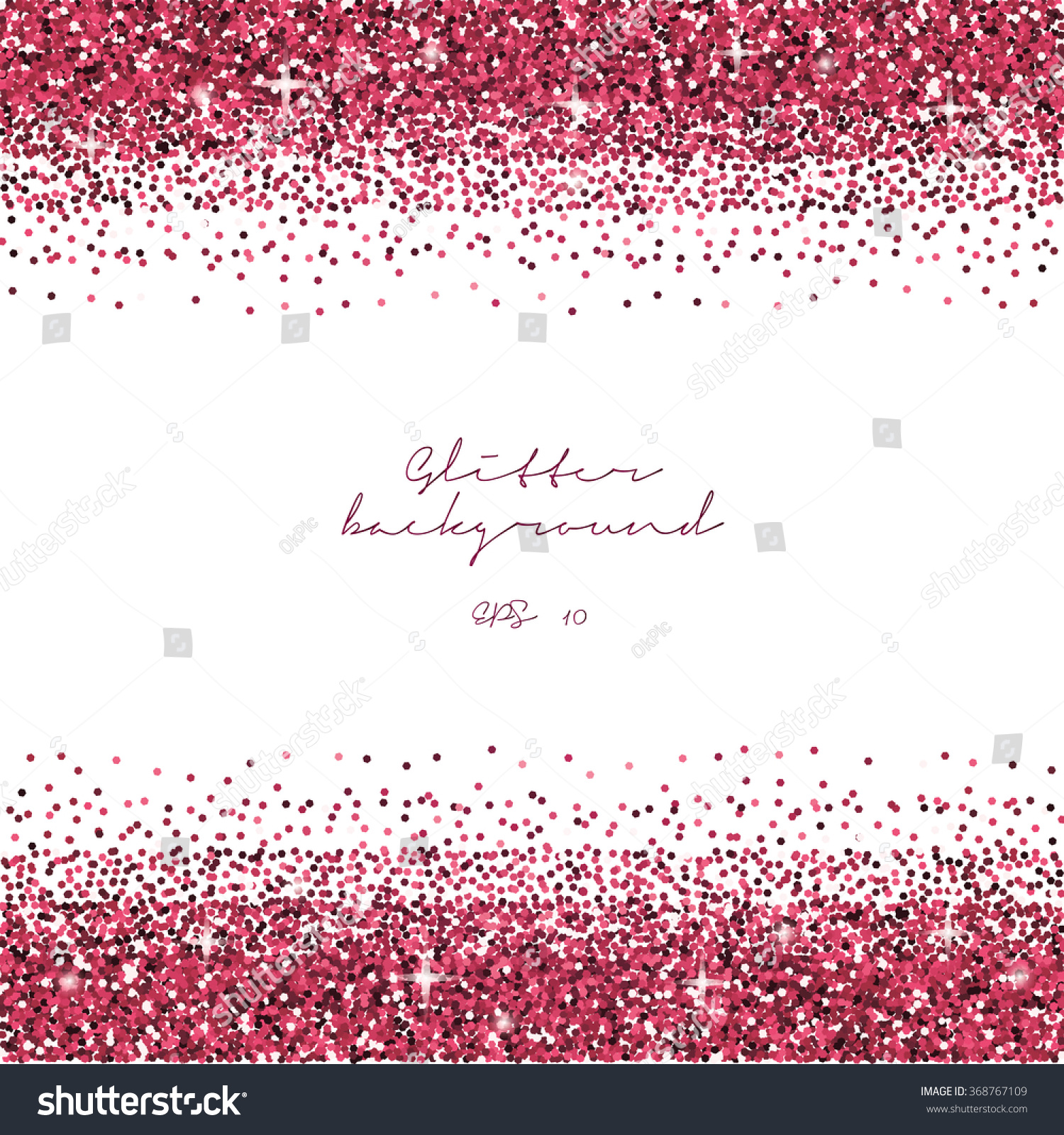 Pink Glitter Border Background. Tinsel Shiny - Royalty Free Stock 