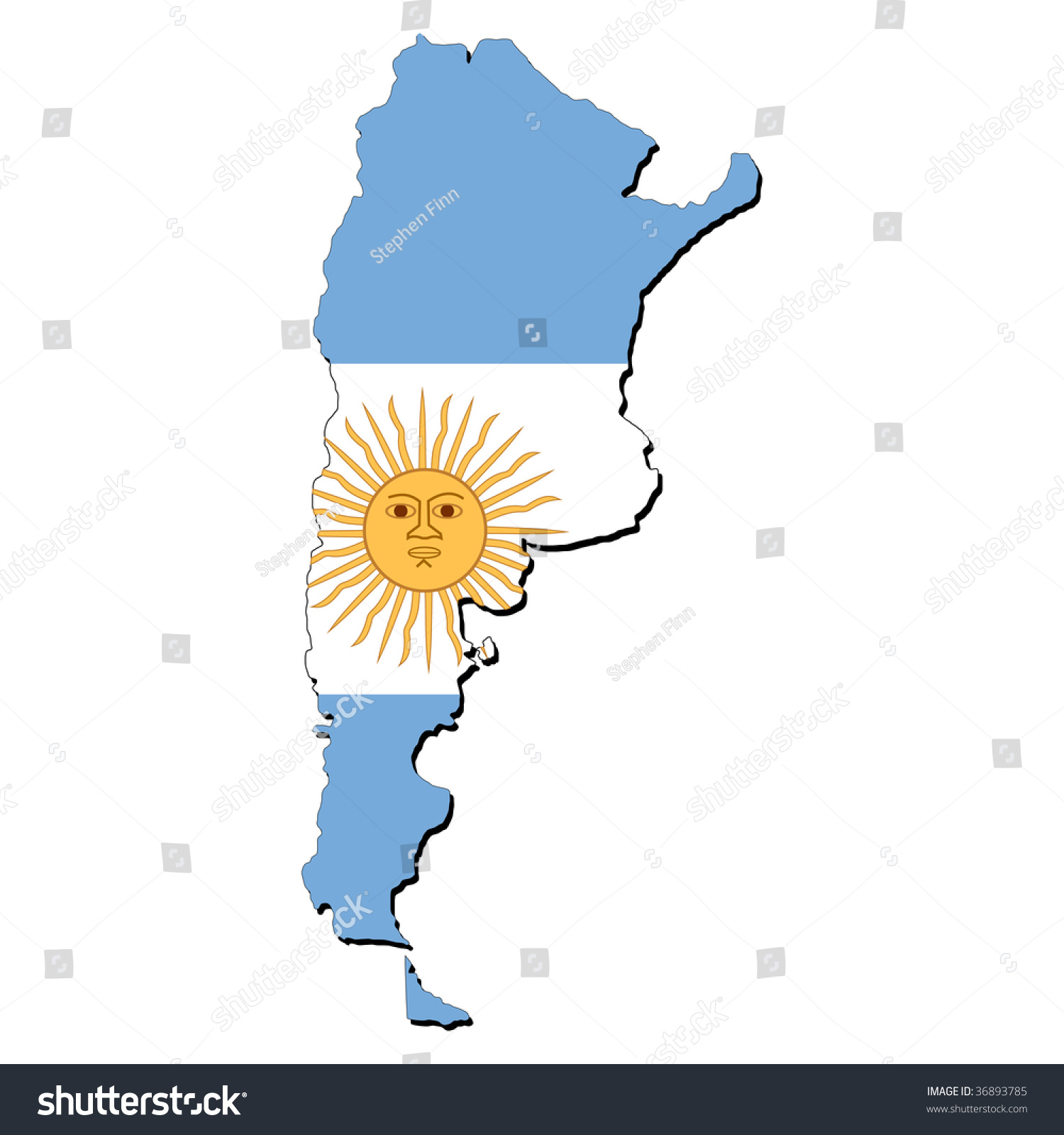 map of Argentina with their flag illustration - Royalty Free Stock ...