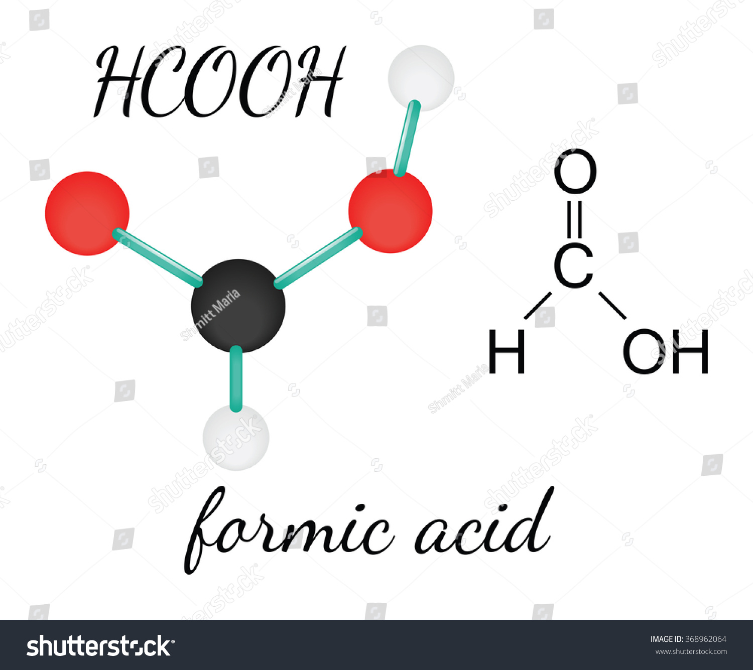 HCOOH formic acid molecule - Royalty Free Stock Vector 368962064 ...