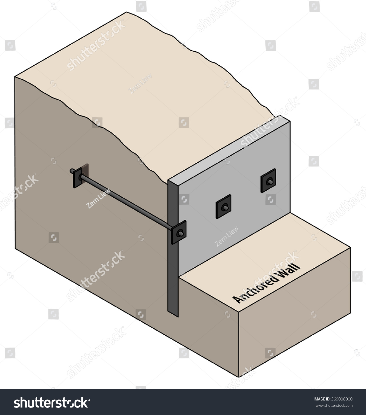 Cross Sectional Diagram Of A Retaining Wall Royalty Free Stock Vector 369008000 4213