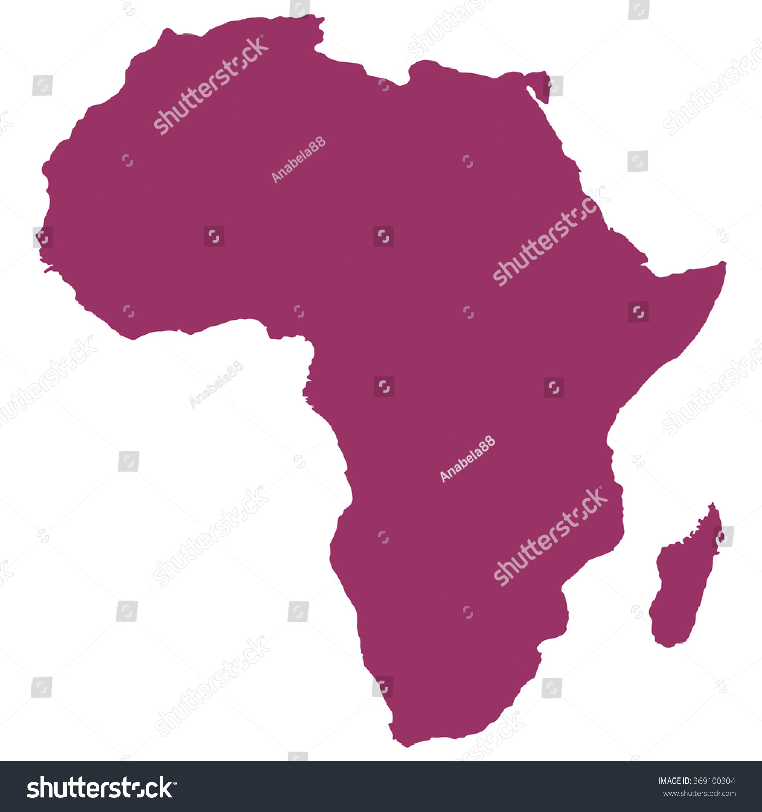 Map Of Africa Royalty Free Stock Vector 369100304 7167