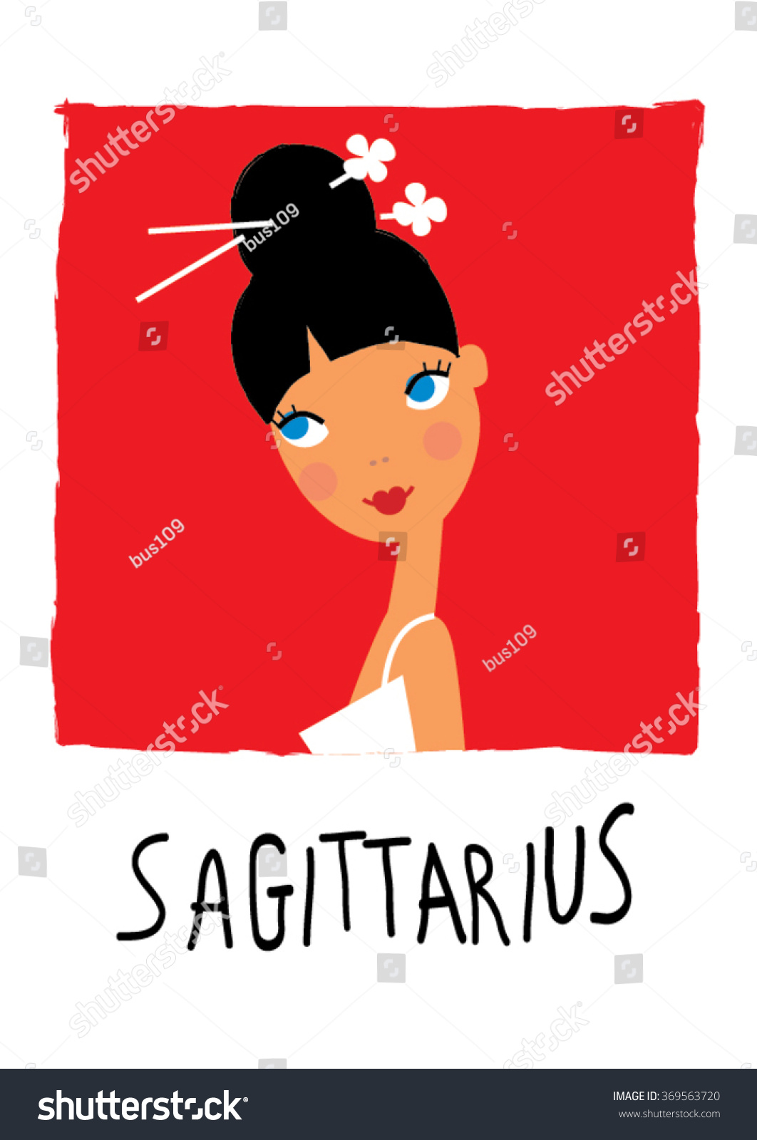 Zodiac Signs Sagittarius Woman Horoscope As A Royalty Free Stock