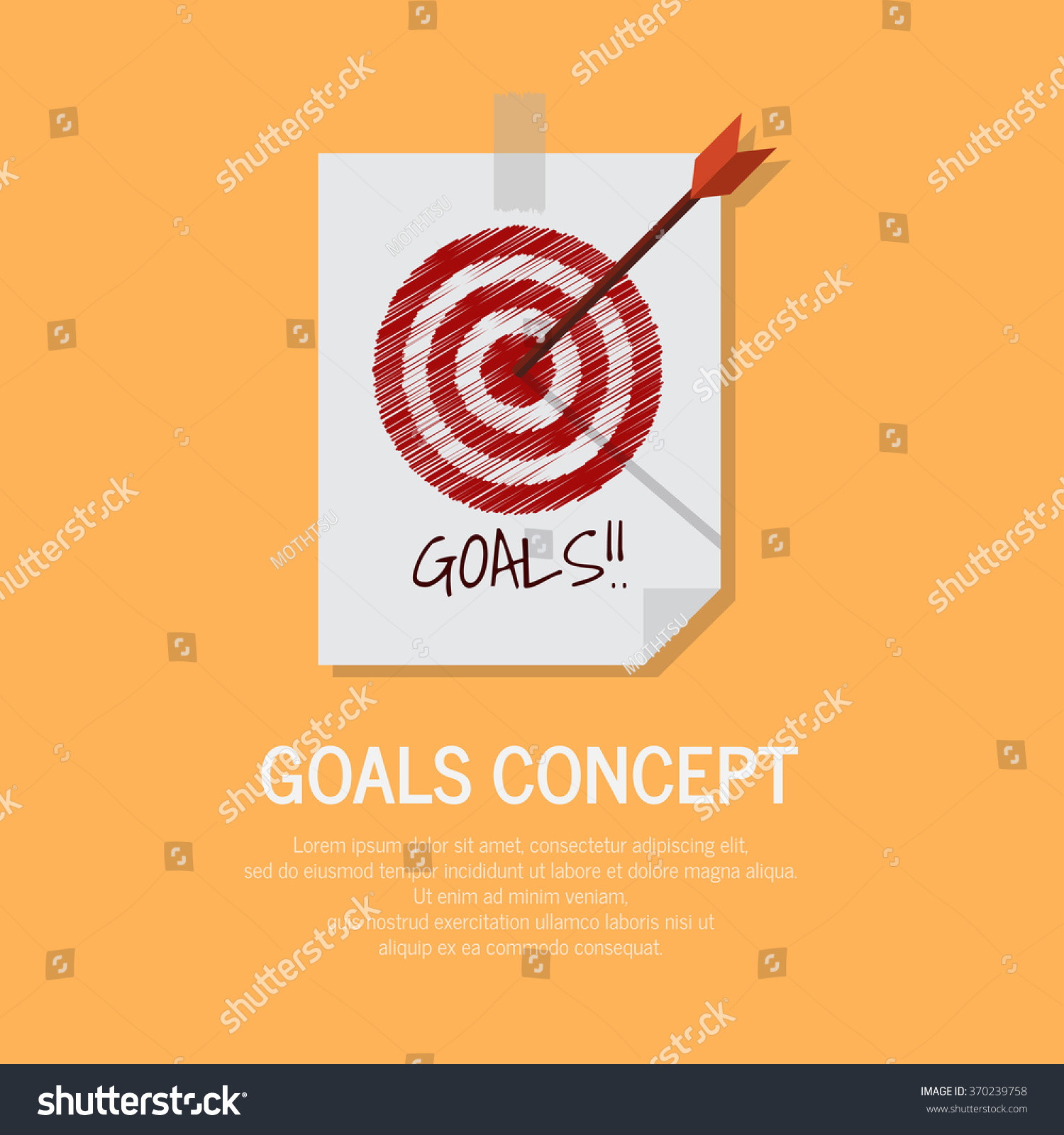 Goals concept paper with orange background #370239758