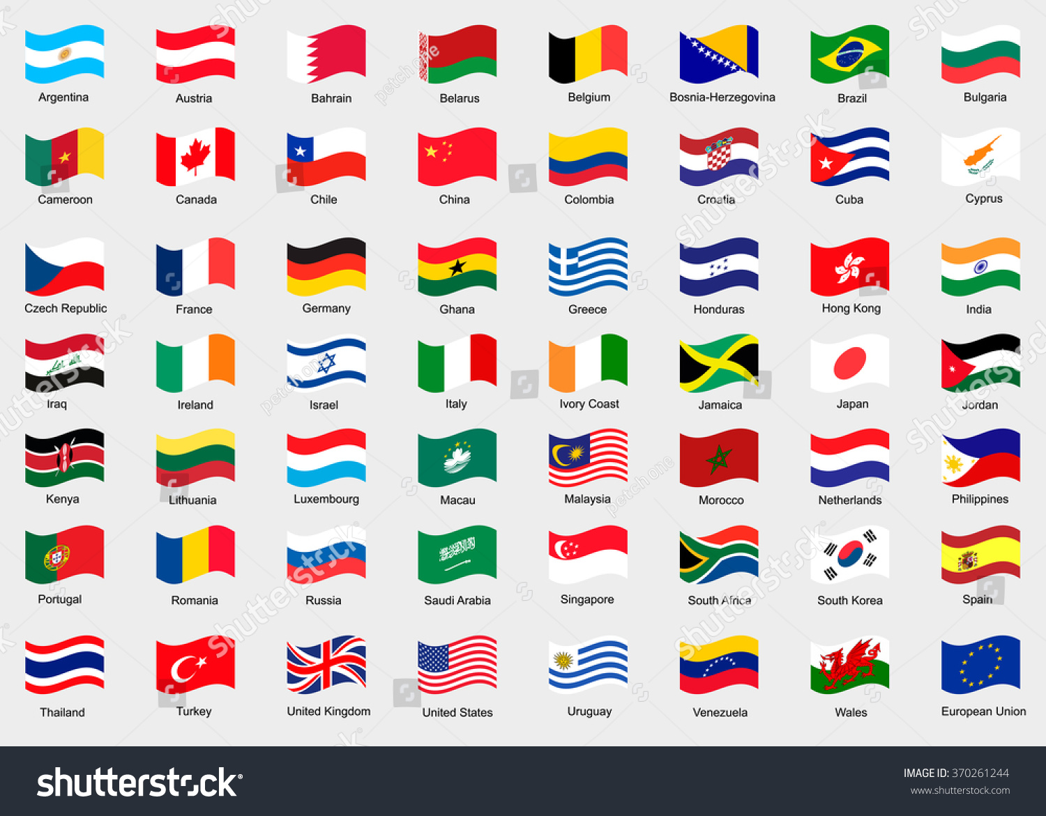 Waving Flags Of The World. Collection Of Flags. - Royalty Free Stock ...