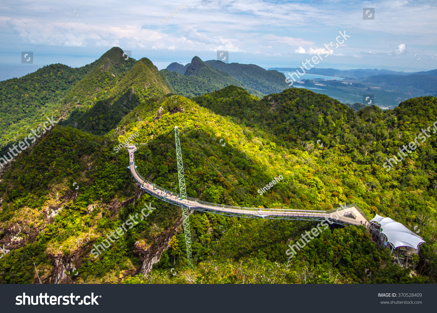 View of Langkawi Sky Bridge from a higher vantage point #370528409