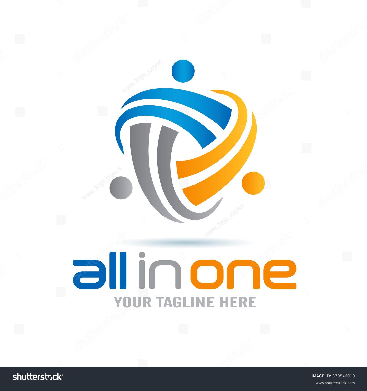 All In One Abstract People Logo Icon Elements Template #370546010