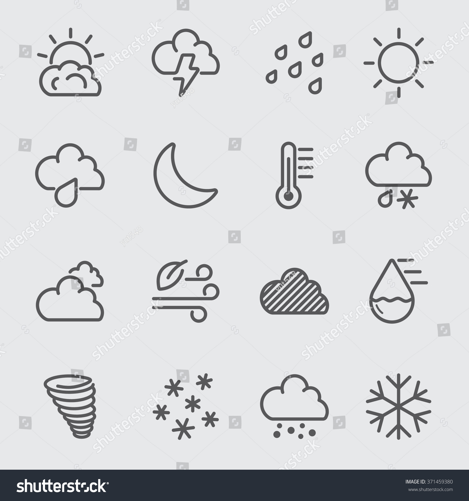 Weather line icon #371459380