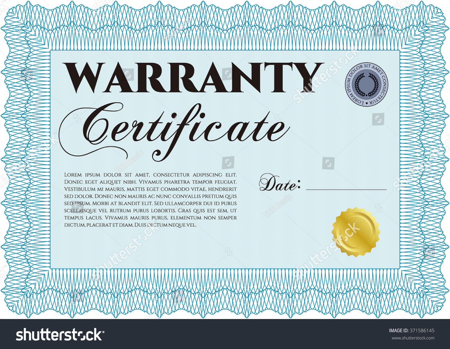 Warranty template. With background. Retro design - Royalty Free Stock ...