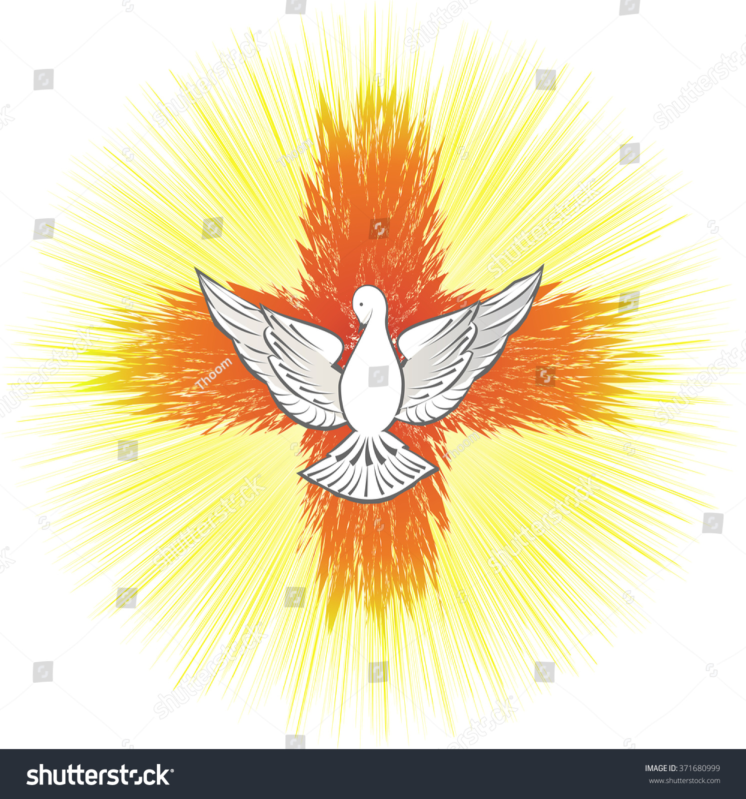 Holy Spirit Symbol Dove With Halo And Rays Of Royalty Free Stock Vector Avopix Com