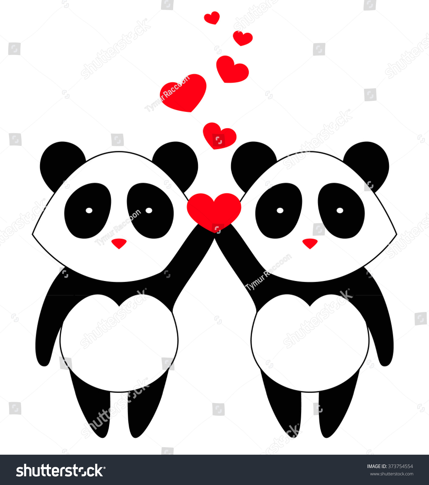 Sign of the pandas with the hearts - the idea - Royalty Free Stock ...