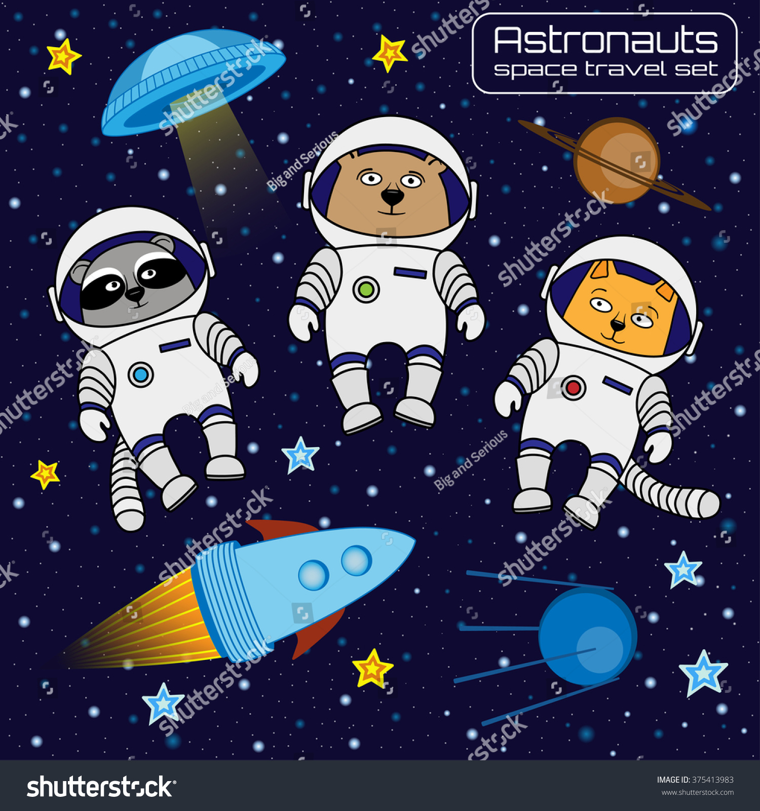  OTVEE Cute Funny Animal Astronauts in Space Messenger