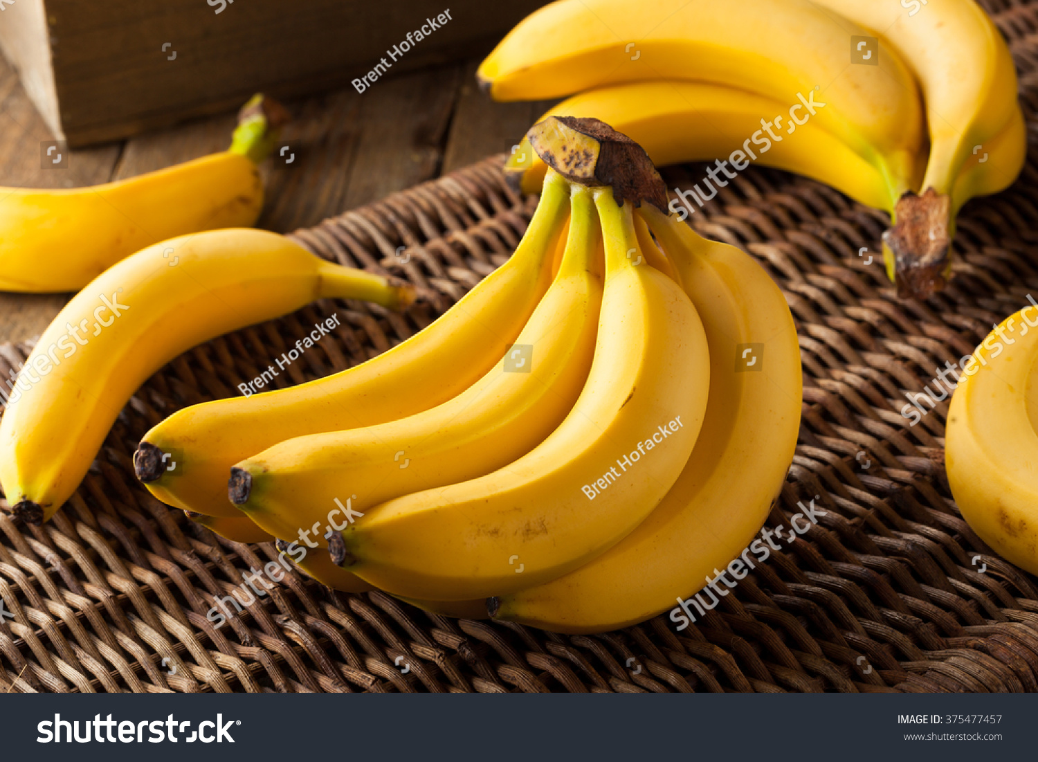 Raw Organic Bunch of Bananas Ready to Eat #375477457