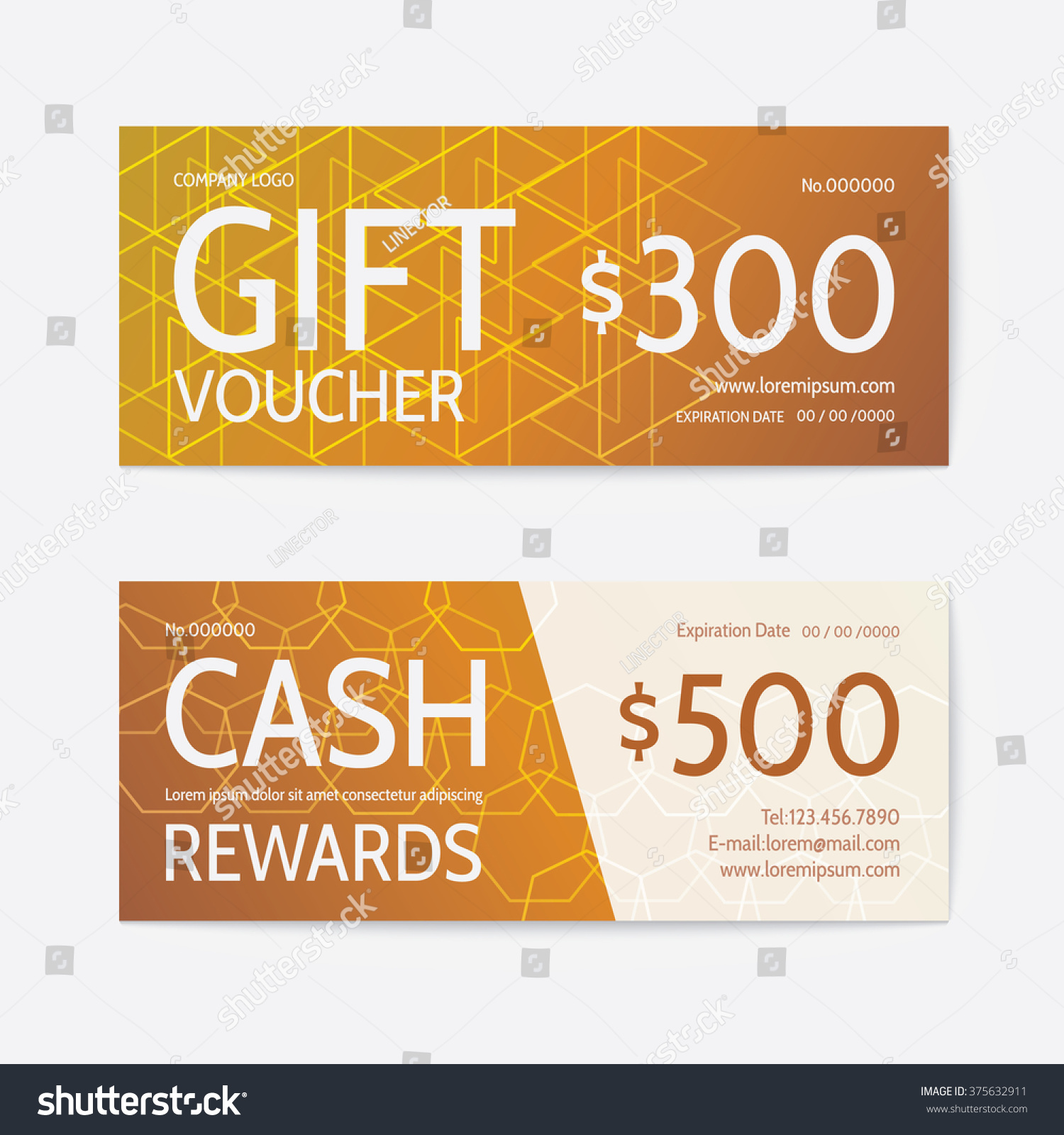 Gift voucher modern template - Royalty Free Stock Vector 375632911 ...