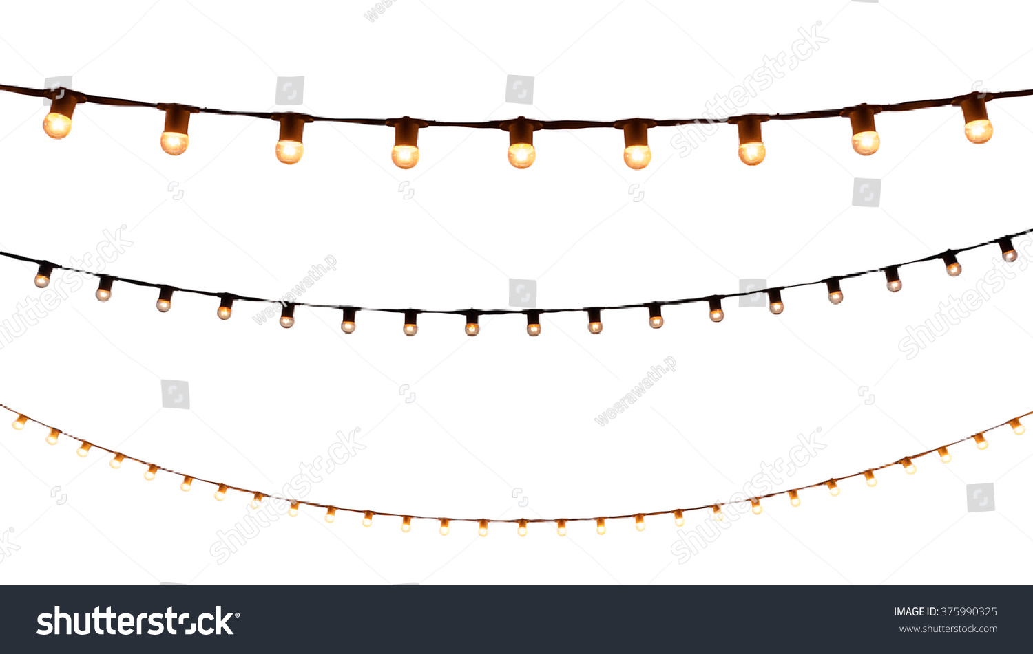 string wired bulbs on white background #375990325