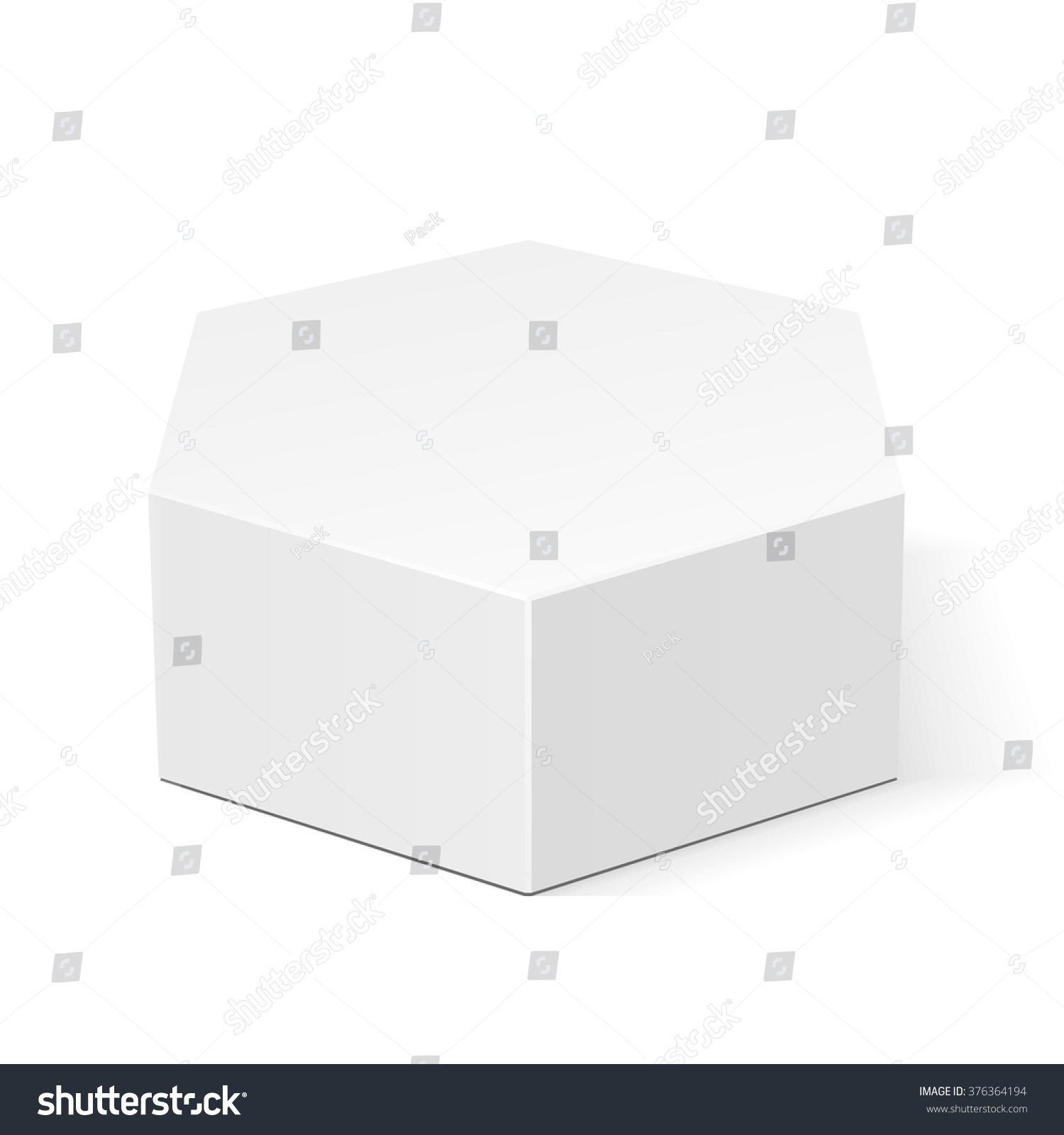 White Cardboard Hexagon Box Packaging For Food Royalty Free Stock