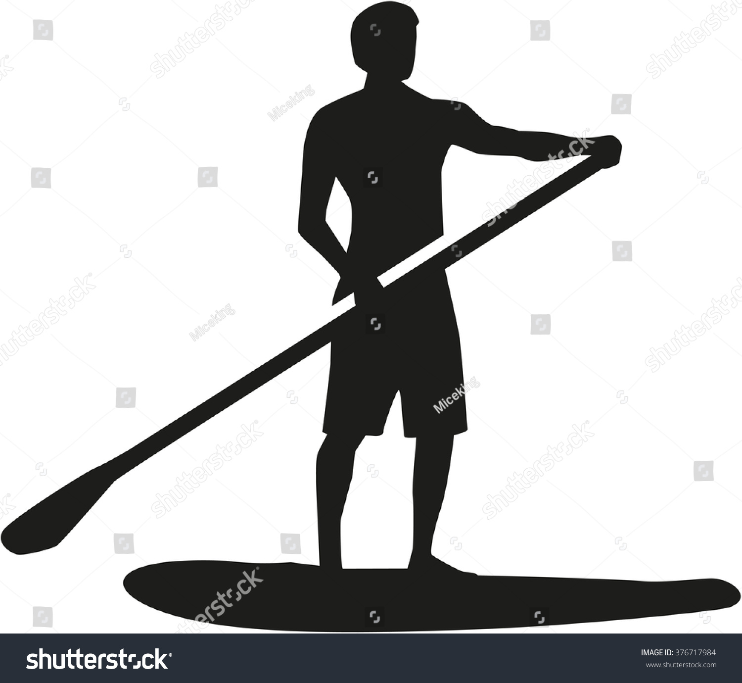 Stand up paddling silhouette - Royalty Free Stock Vector 376717984 ...