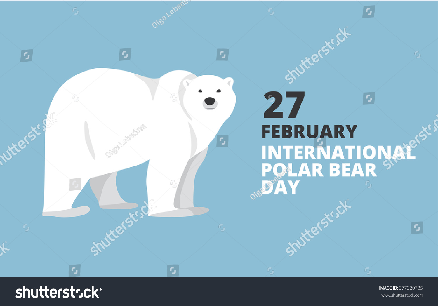 International Polar Bear Day poster. Walking or Royalty Free Stock