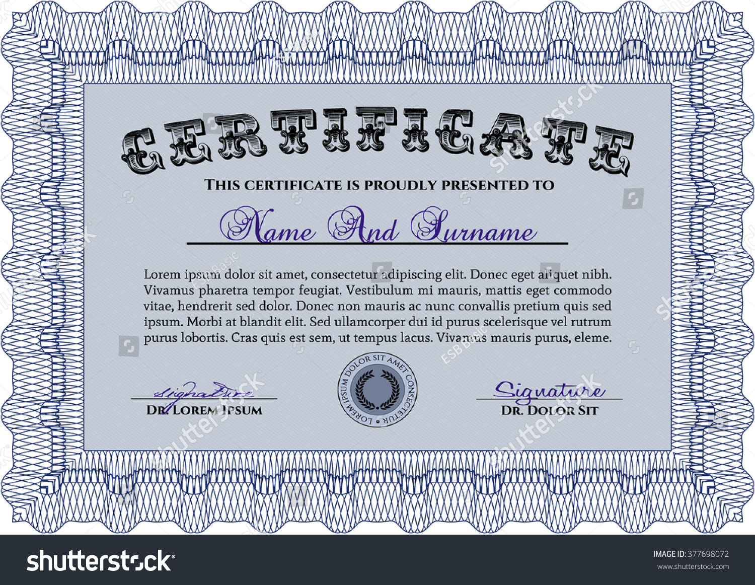 Certificatem diplmoa or award template. With - Royalty Free Stock ...