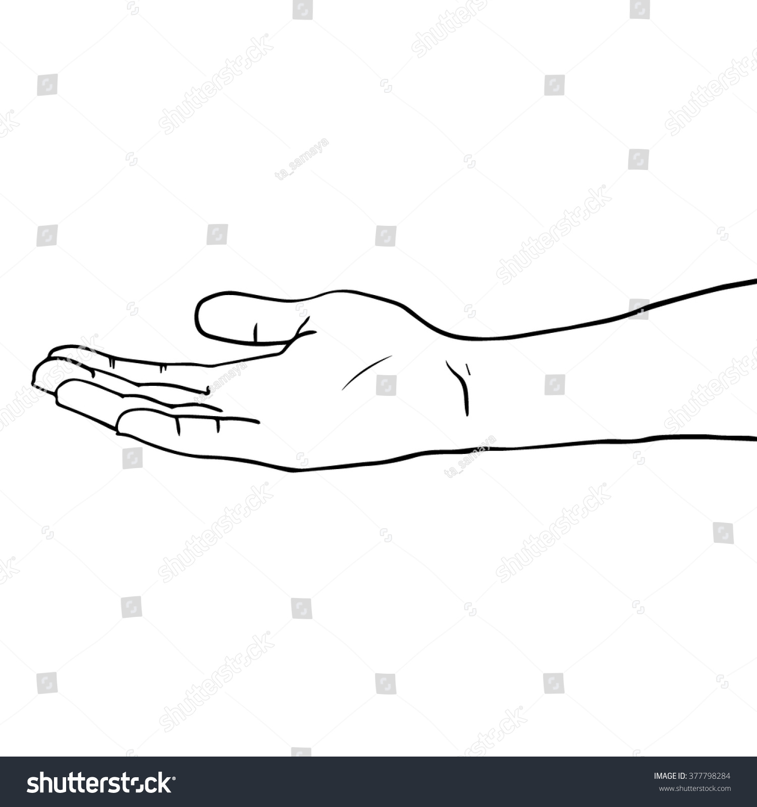 Hand opened up drawn hands vector set - Royalty Free Stock Vector ...