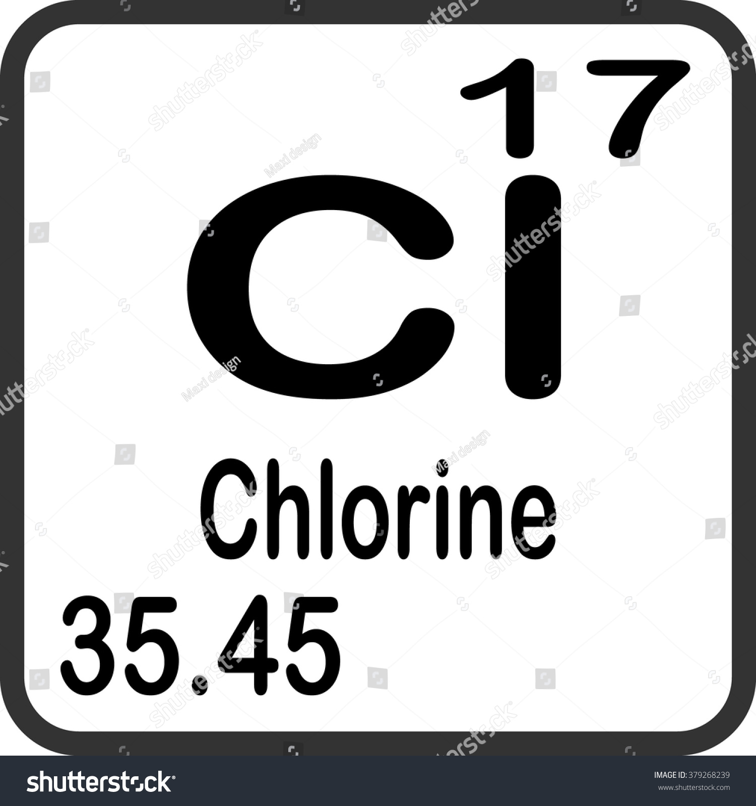 Periodic Table of Elements - Chlorine - Royalty Free Stock Vector ...