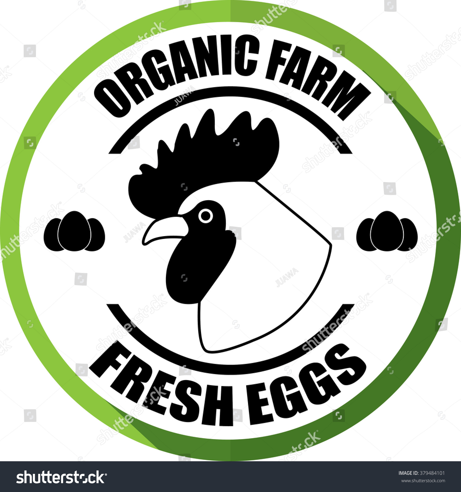 Organic farm,Fresh eggs green, Button, label and - Royalty Free Stock ...