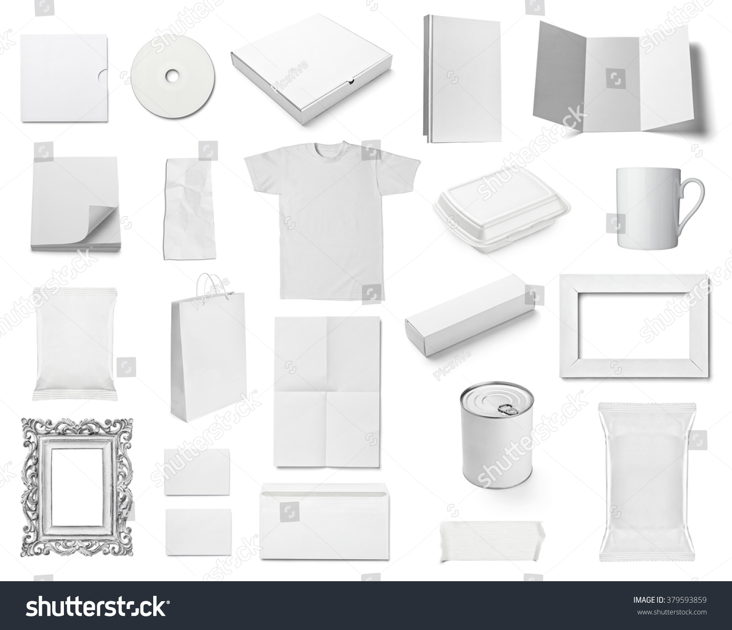 collection of  various white business print templates on white background. each one is shot separately #379593859