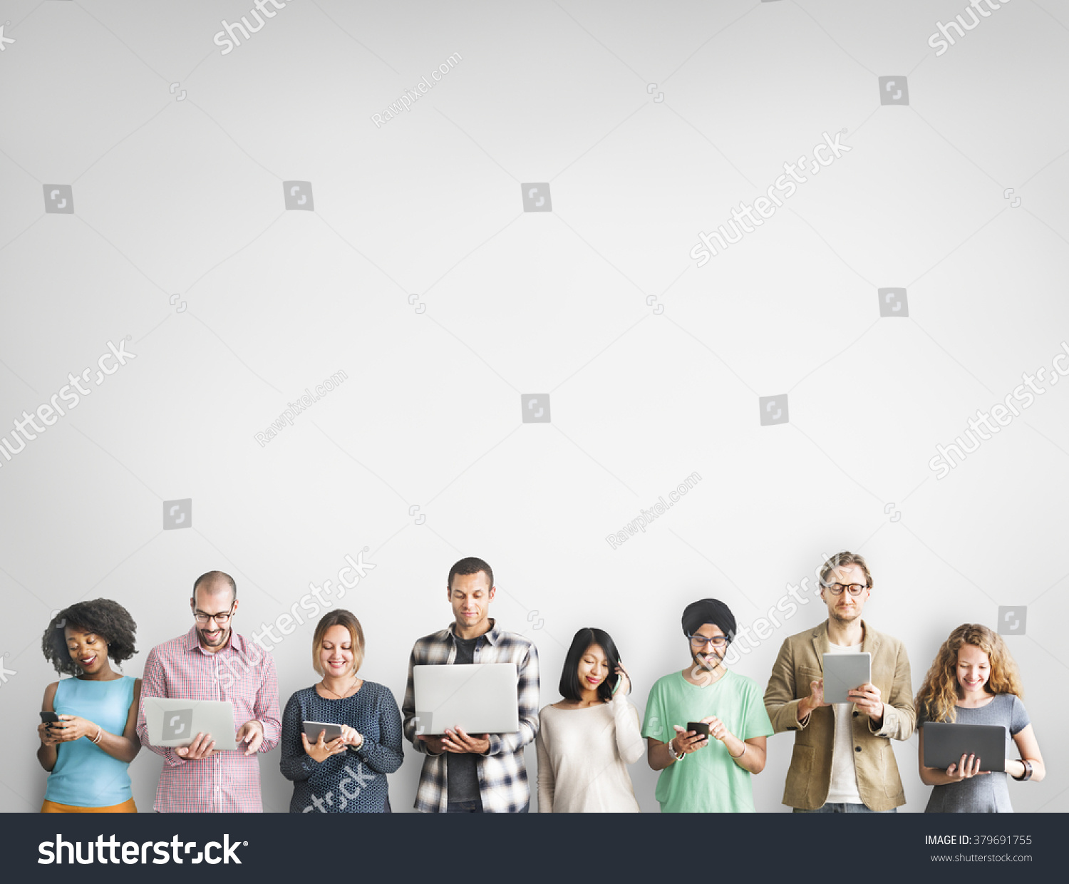Group of People Connection Digital Device Concept #379691755