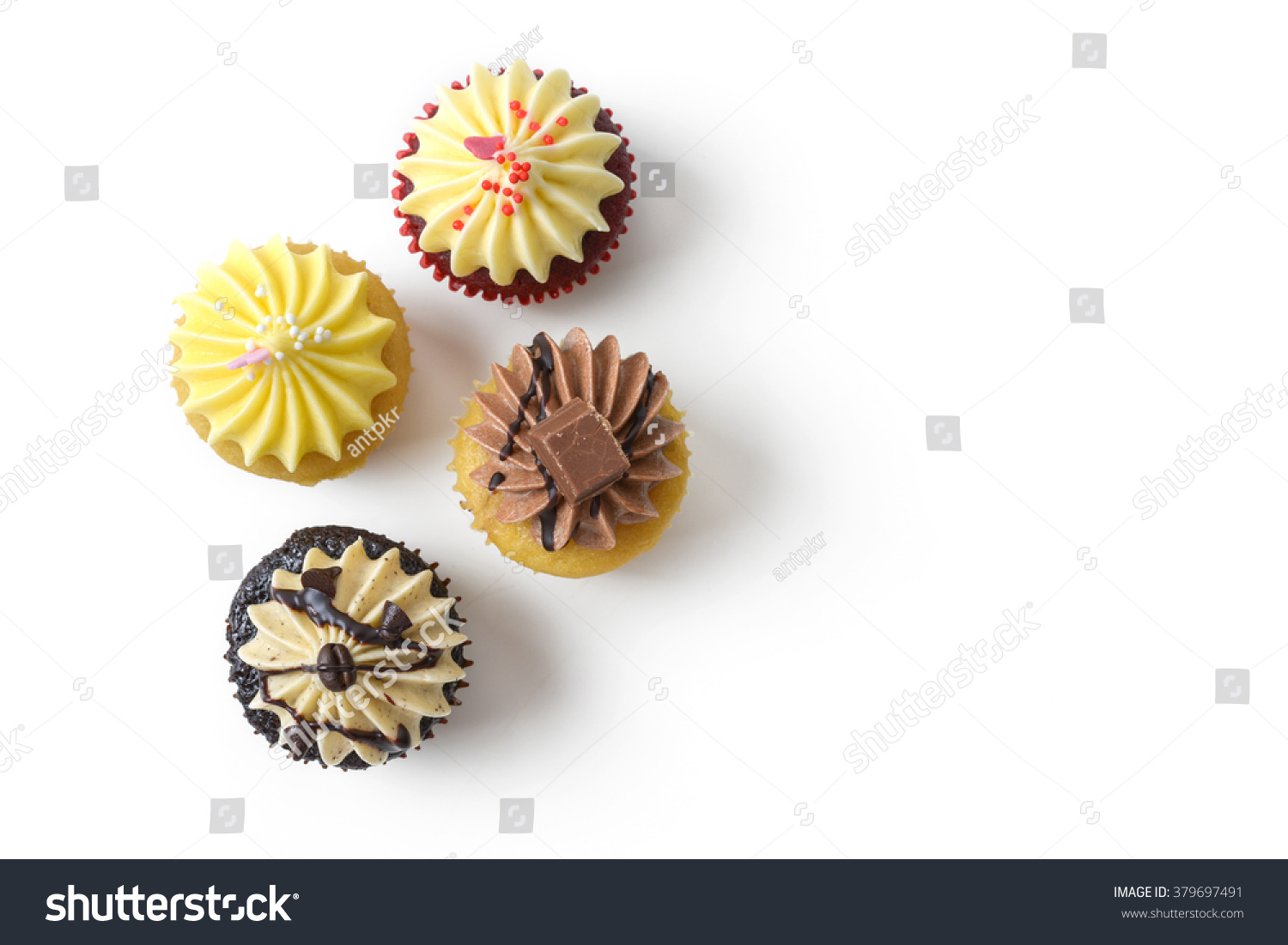 top view of cupcake on white background #379697491