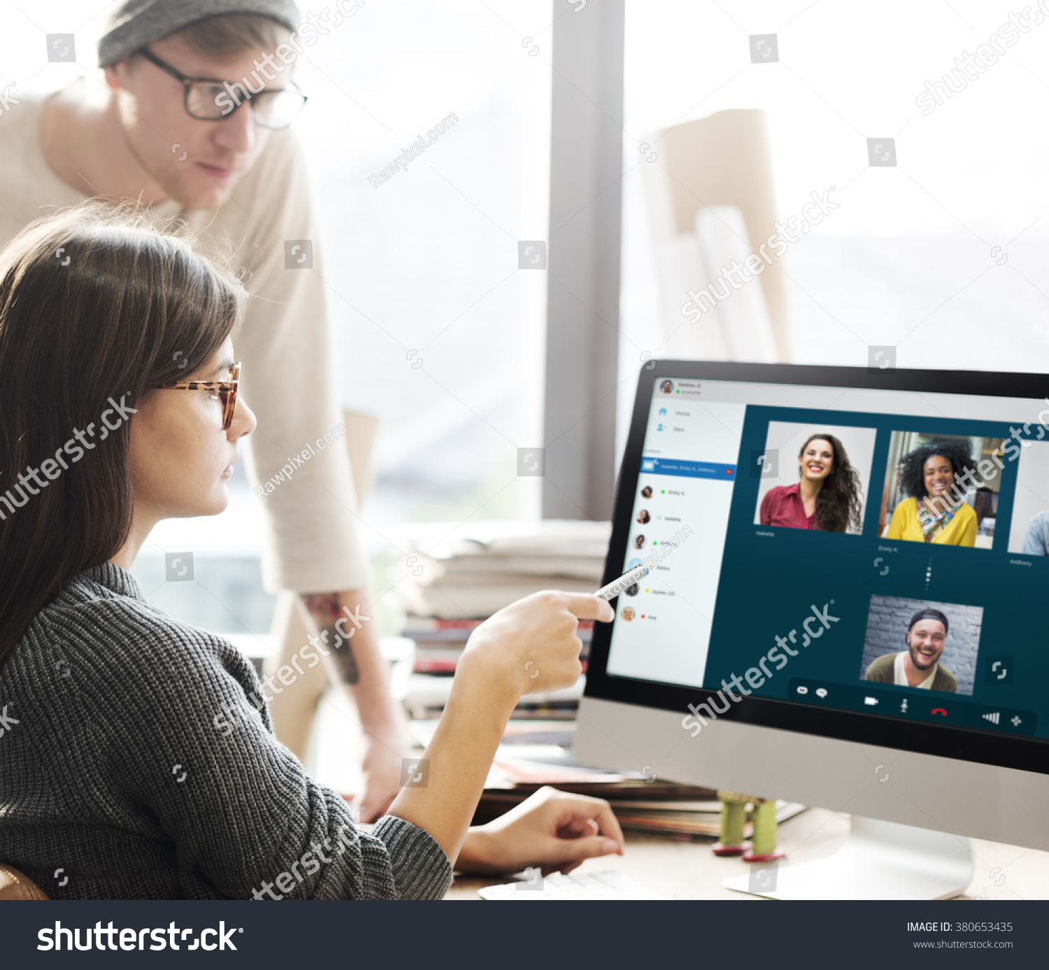Group Friends Video Chat Connection Concept #380653435