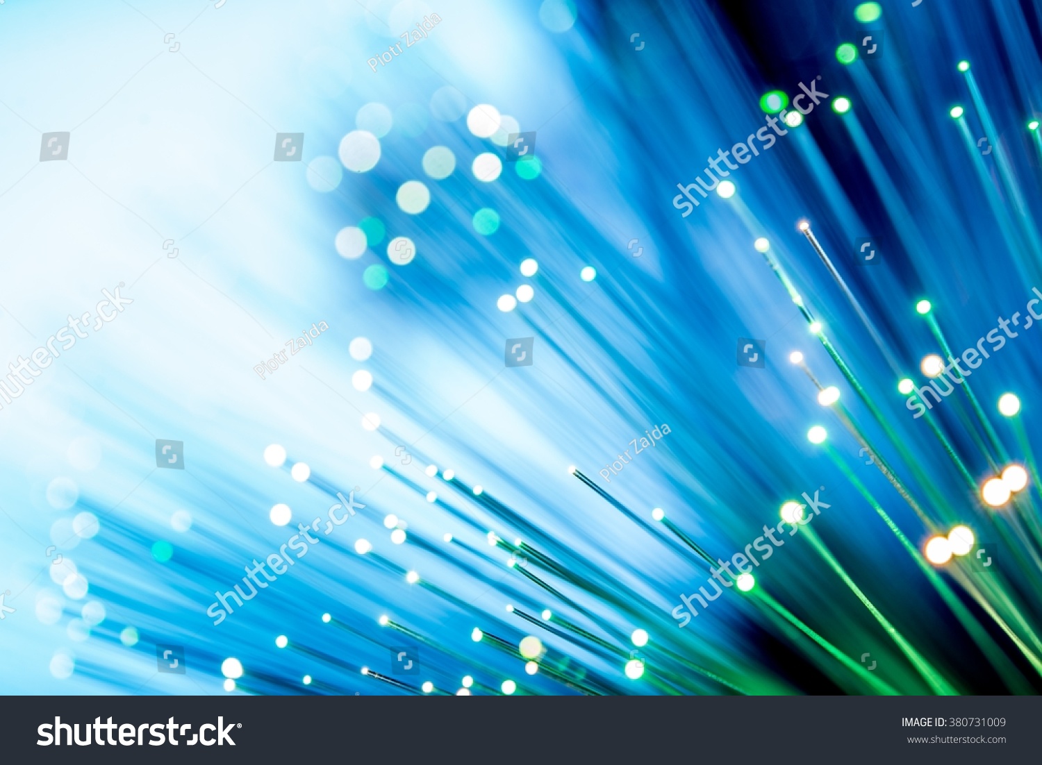 Glowing Fiber Optic Channels Closeup Photo. Fiber Channel Background. #380731009
