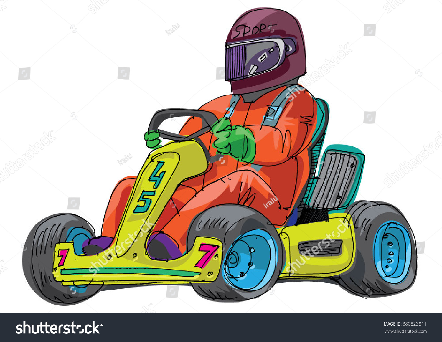 go kart - cartoon - Royalty Free Stock Vector 380823811 - Avopix.com