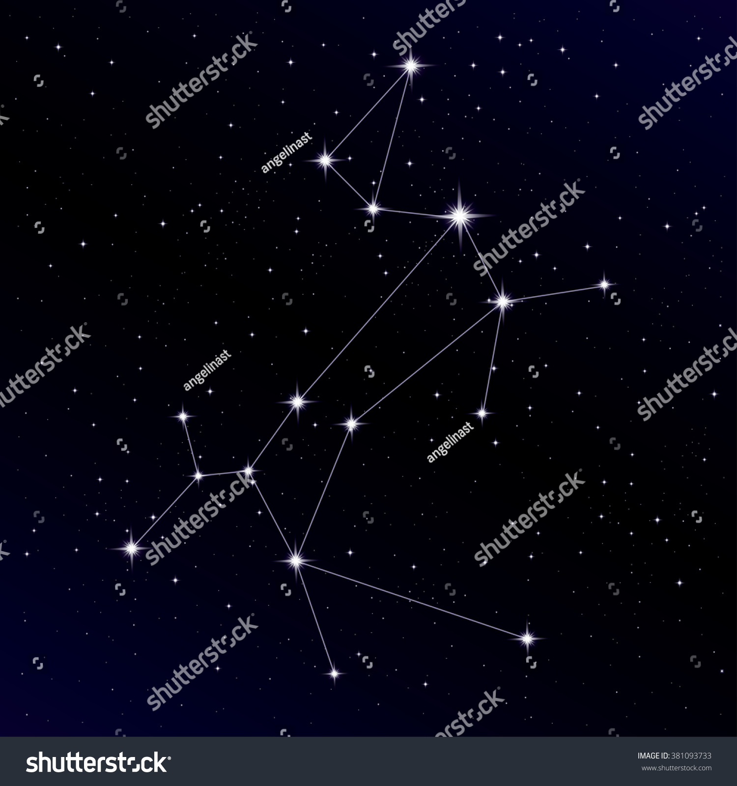 Canis Major constellation - Royalty Free Stock Vector 381093733 ...