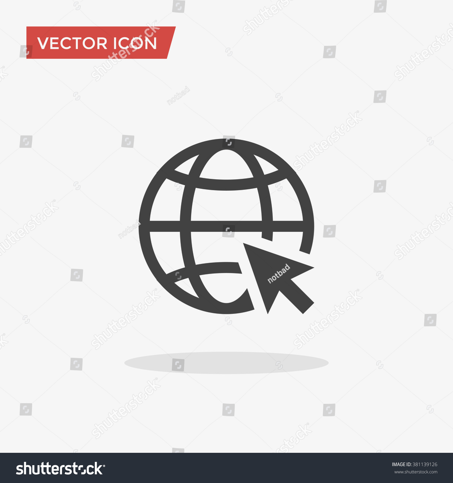 Go to web Icon in trendy flat style isolated on grey background. Website pictogram. Internet symbol for your web site design, logo, app, UI. Vector illustration, EPS10. #381139126