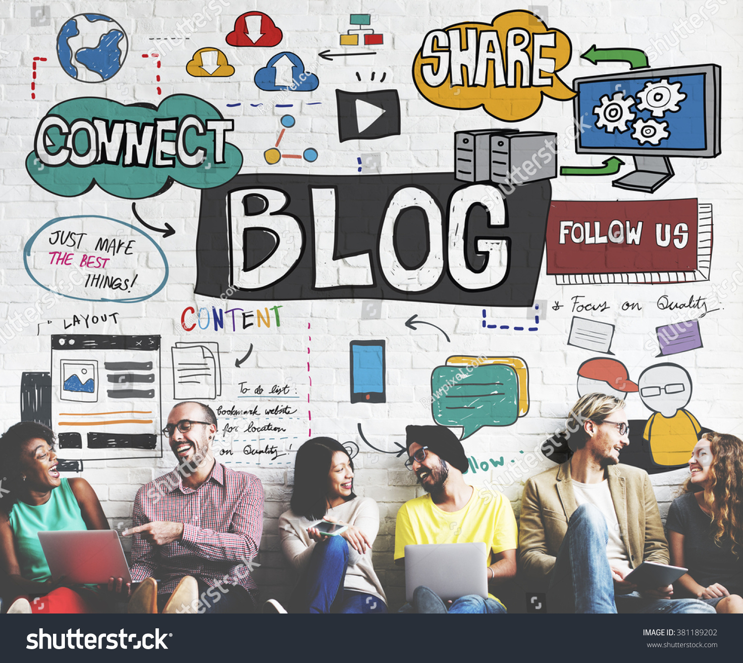 Blog Social Media Networking Content Blogging Concept #381189202