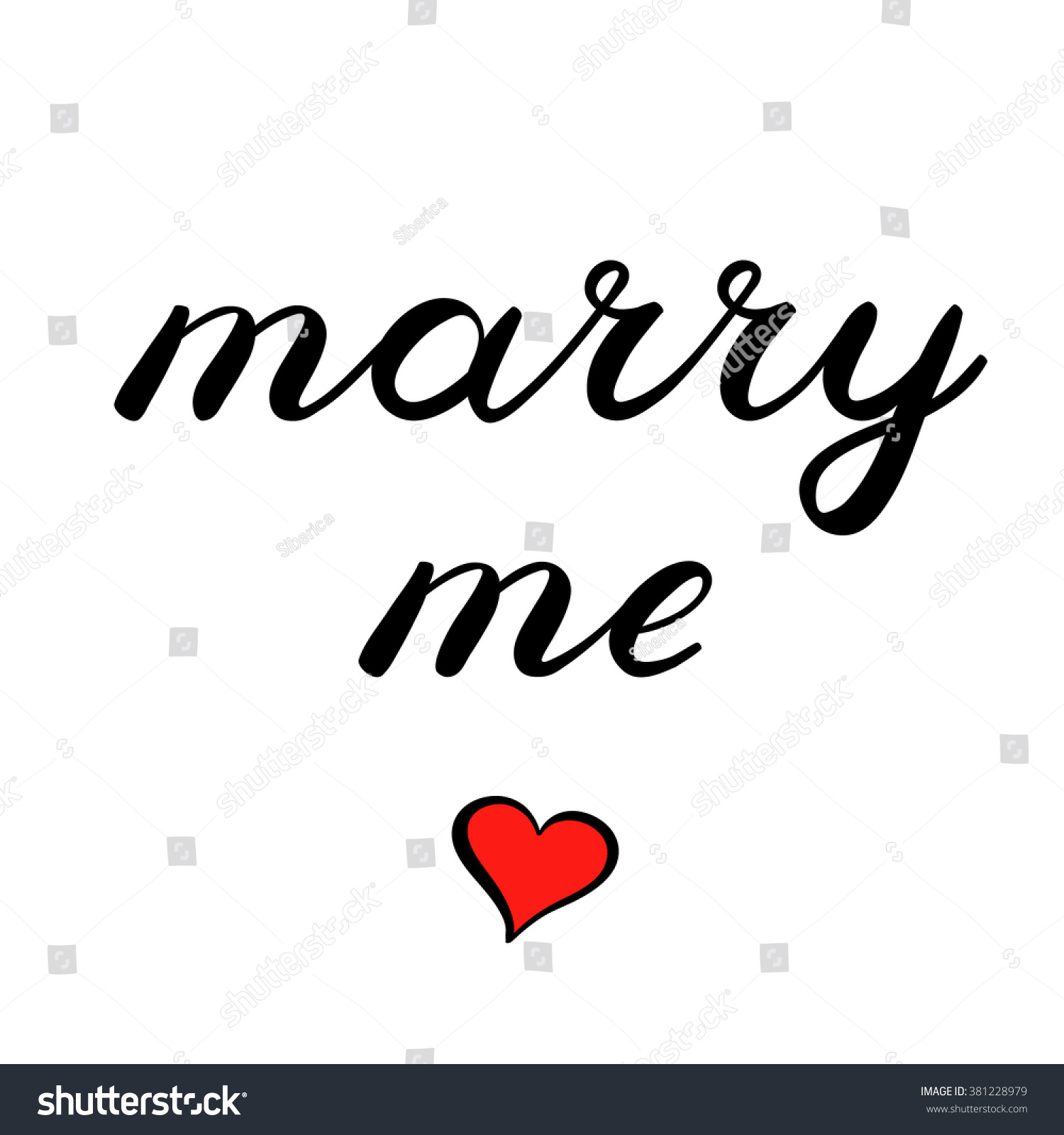 Marry Me Lettering Cute Handwriting Can Be Royalty Free Stock