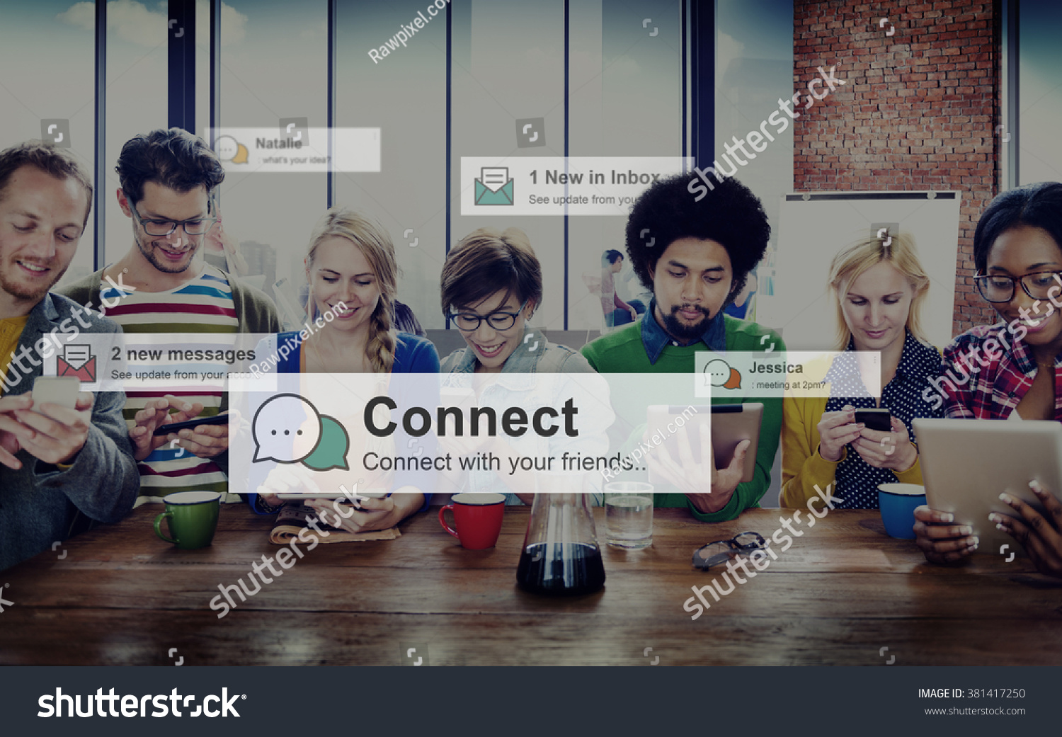 Connect Connection Social Network Media Concept #381417250