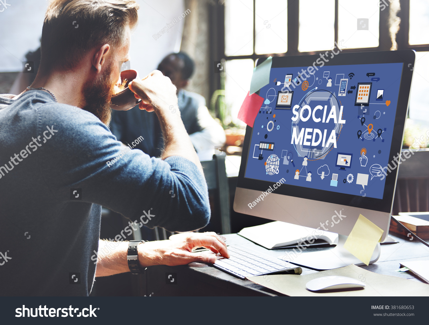 Social Media Social Networking Technology Innovation Concept #381680653