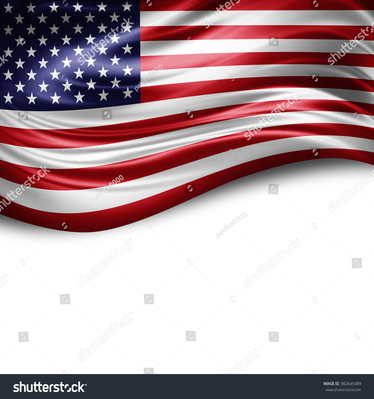 America of silk with copyspace for your text or images and white background #382645489