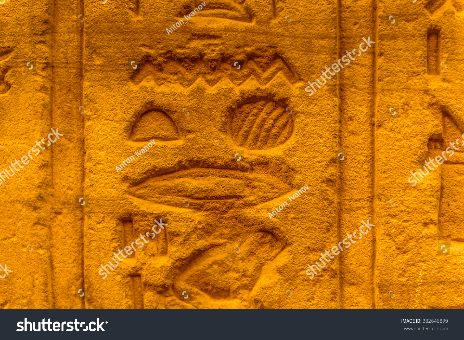 Well preserved real ancient Egyptian hieroglyphs #382646899