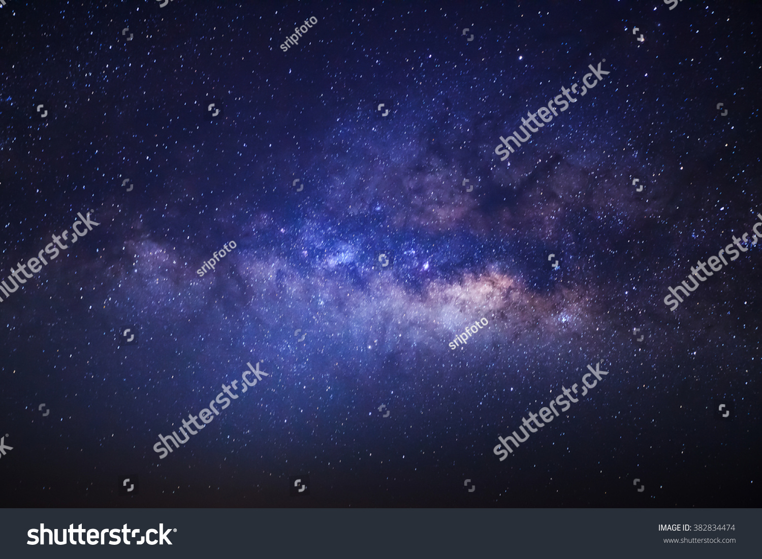 Milky Way galaxy with stars and space dust in the universe
 #382834474