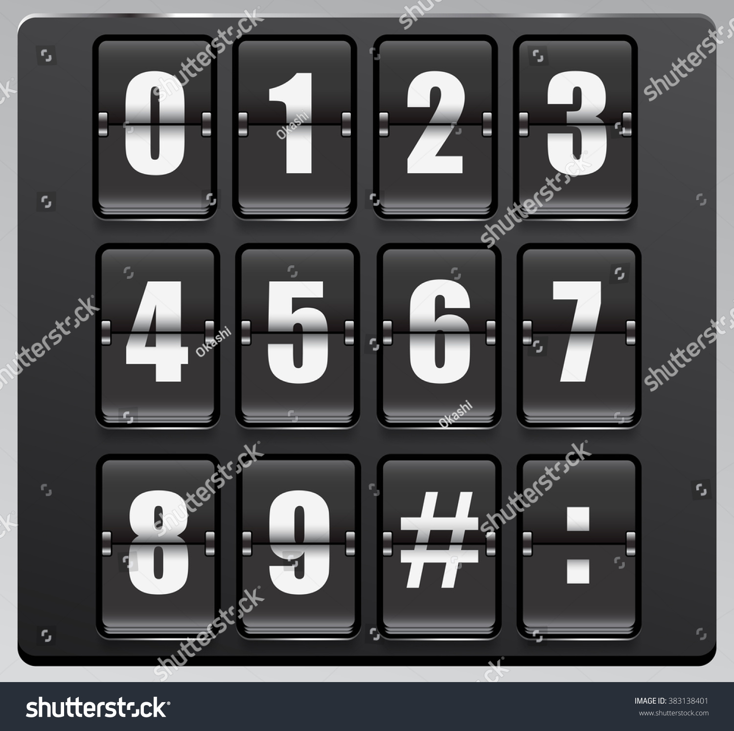 Numbers In Flip Scoreboard Theme : Vector - Royalty Free Stock Vector ...