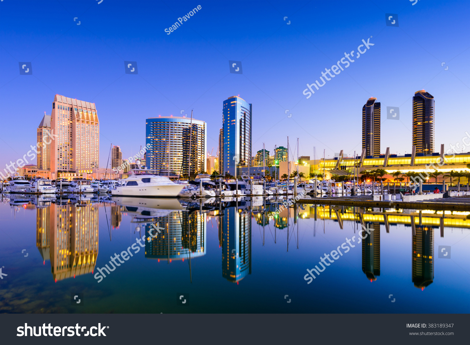 San Diego, California, USA skyline at the Embarcadero Marina. #383189347