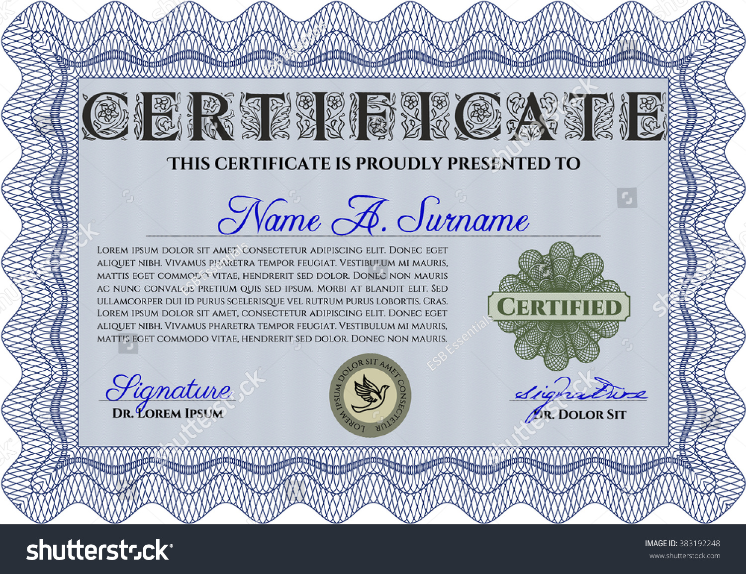 Sample Diploma. Frame certificate template - Royalty Free Stock Vector ...