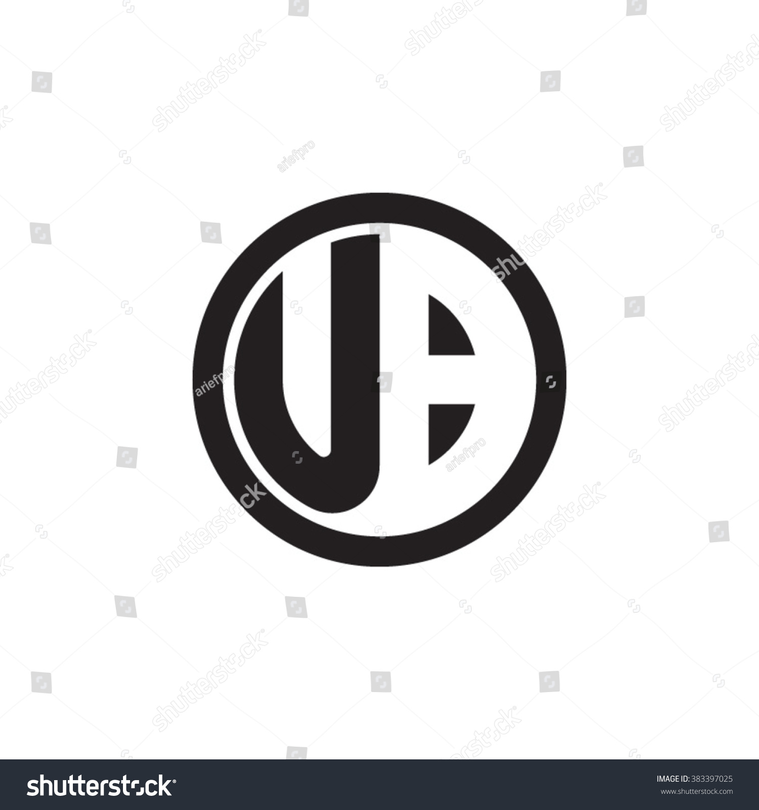 Ub Initial Letters Circle Monogram Logo Royalty Free Stock Vector