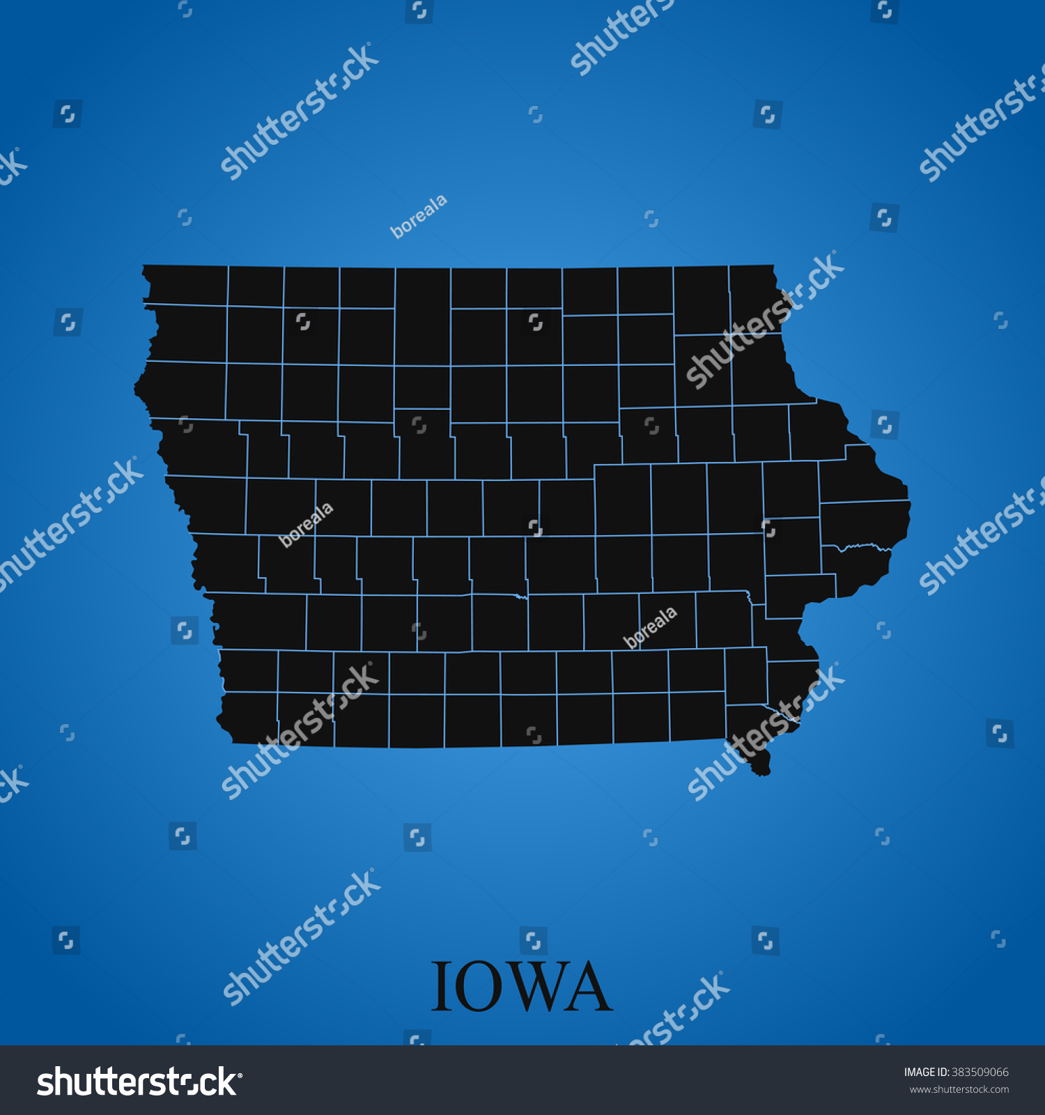 Map Of Iowa Royalty Free Stock Vector 383509066 9127