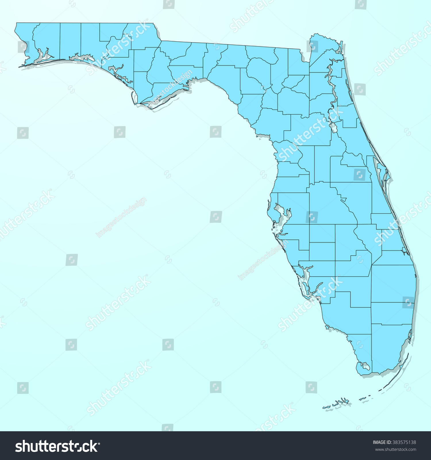 Florida blue map on degraded background vector - Royalty Free Stock ...