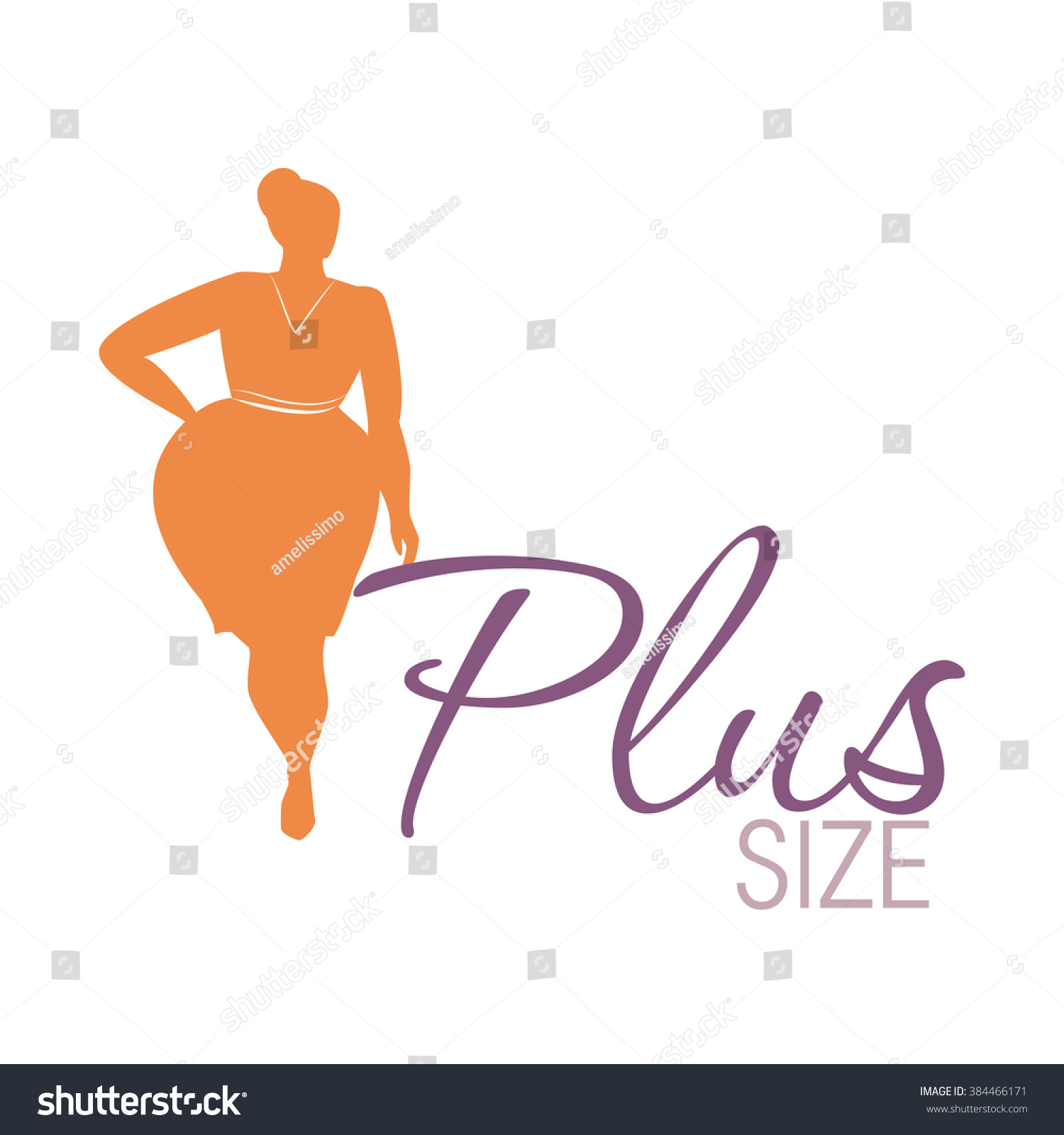 Plus size woman icon #384466171