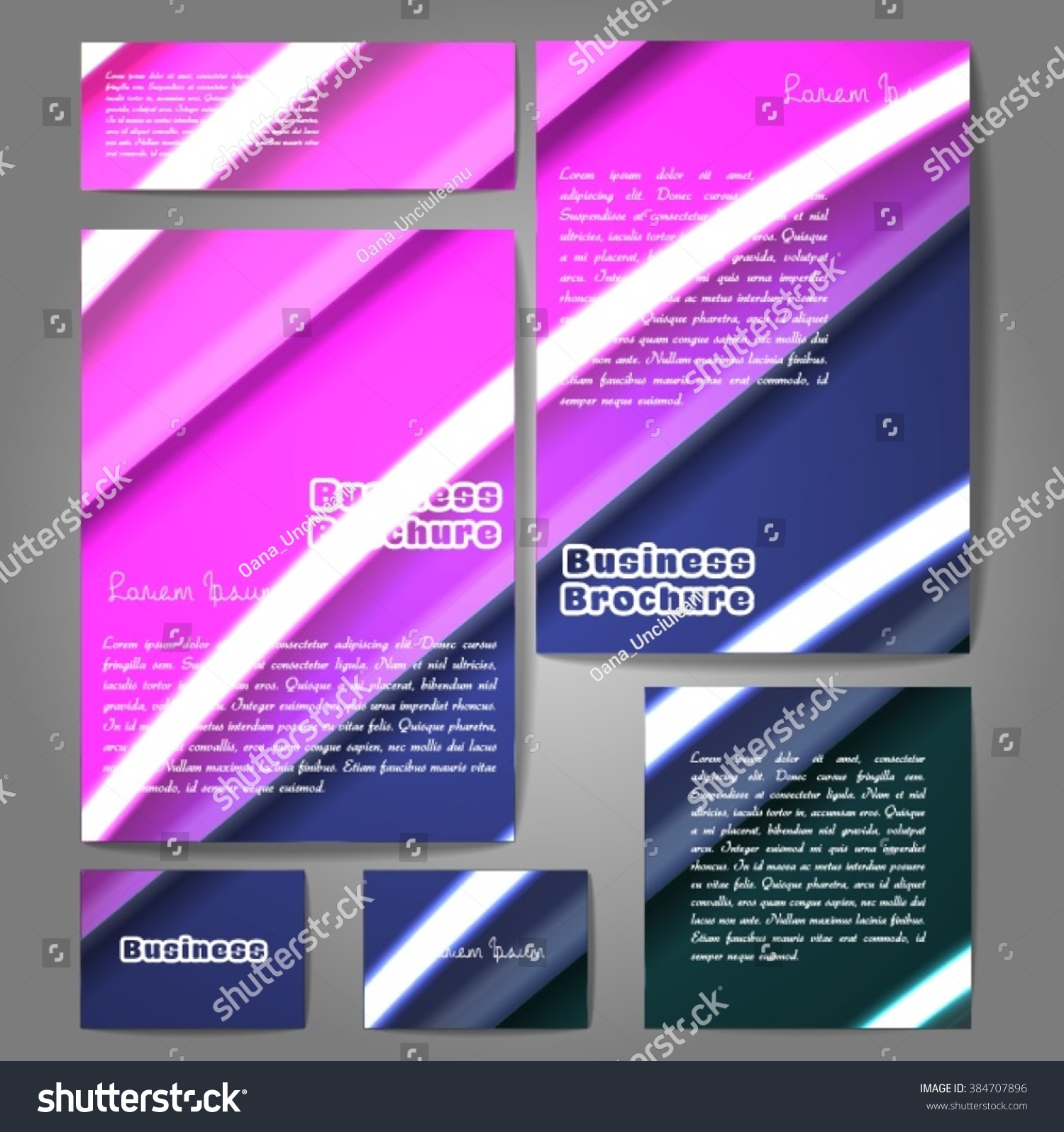 Corporate Identity Template Set Business Royalty Free Stock Vector 384707896 9540